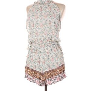 Faithfull the Brand Pink and Brown Jumpsuit with Floral Print